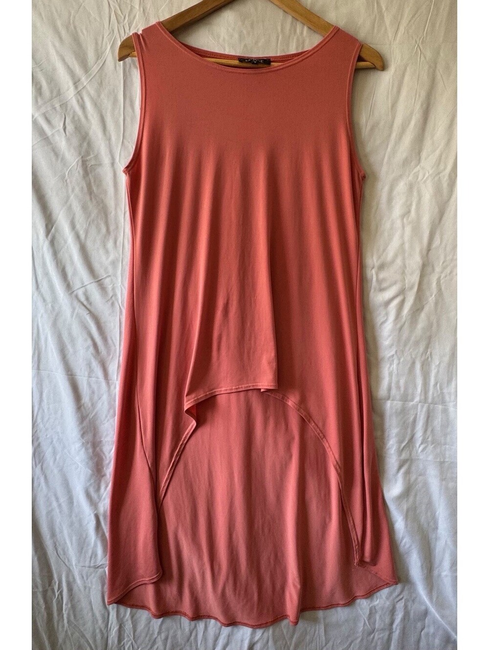 LBisse Dress S Coral Sharkbite High Low Sleeveless Asymmetrical